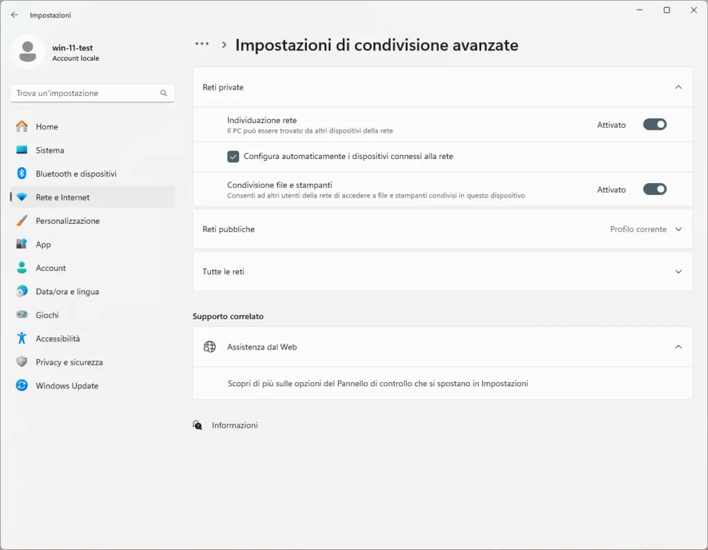 Condividere una cartella in locale su windows 2
