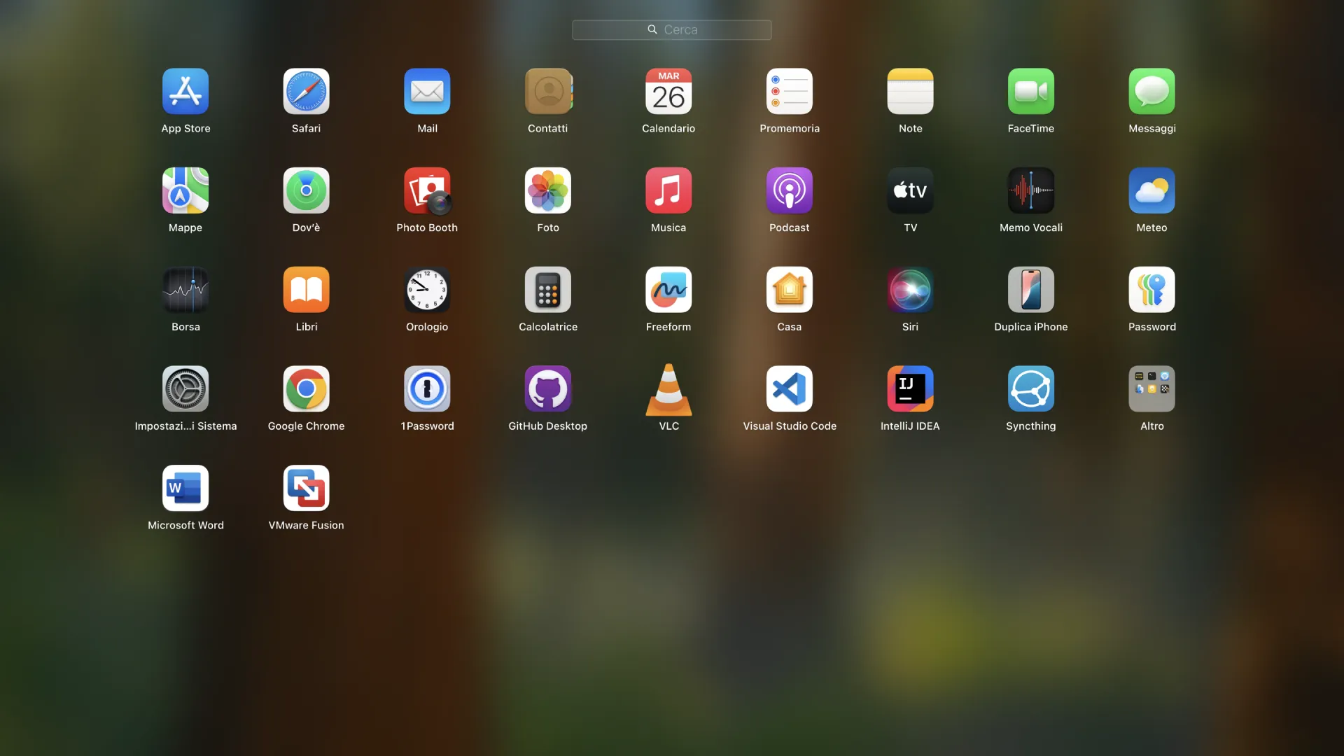 cover modificare righe e colonne nel launchpad di macos