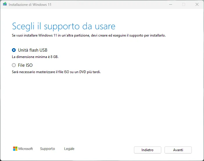 Creare tool di installazione per windows 11 2