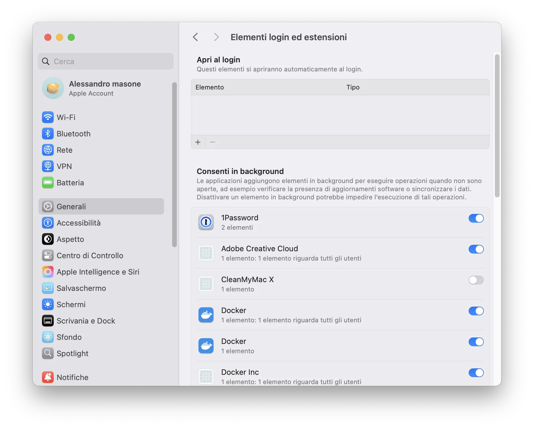 Gestire elementi di avvio su macos 1